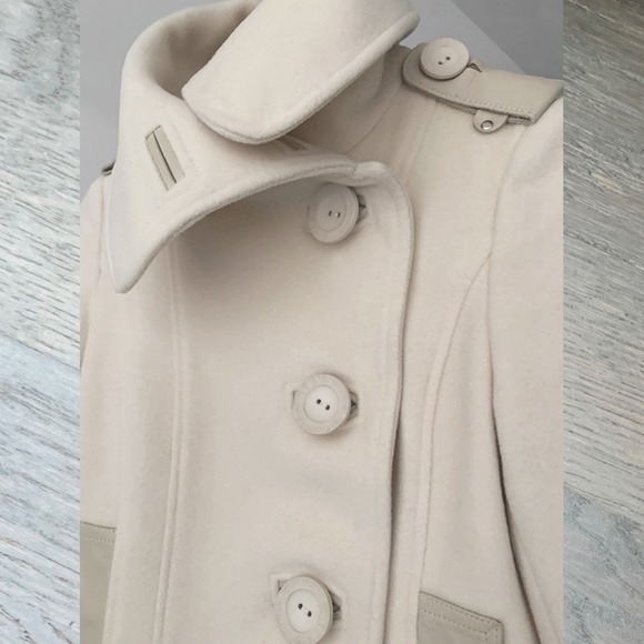 Mackage | Wool Cashmere Peacoat Coat with Leather Trims - Picture 7 of 16
